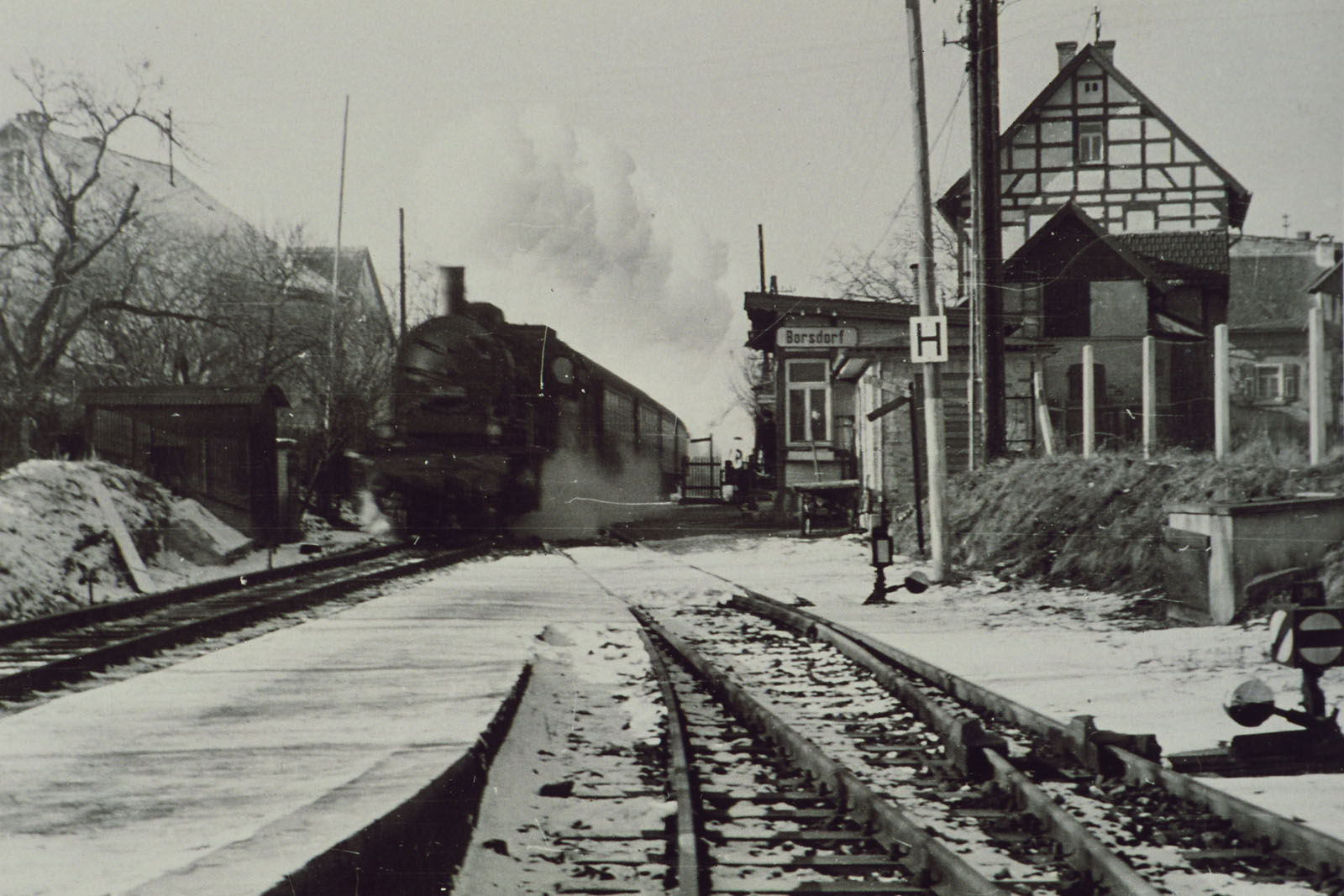 Bahnhof in Borsdorf Mitte der 50er Jahre